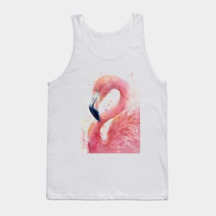 Pink Flamingo Watercolor Tank Top